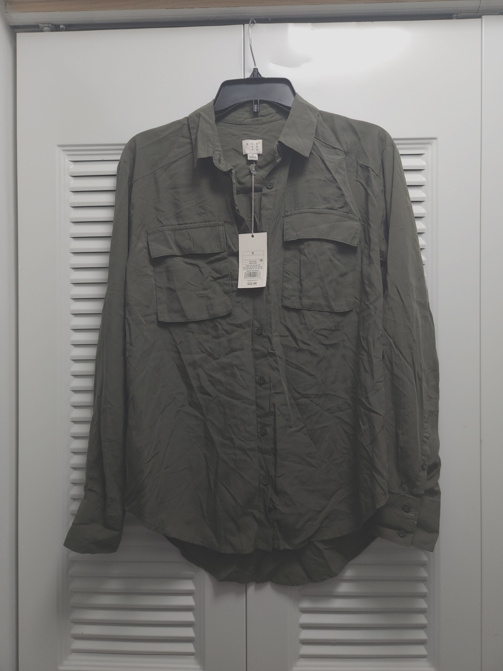 A New Day Olive Green Utility Shirt – Women’s Small | NWT